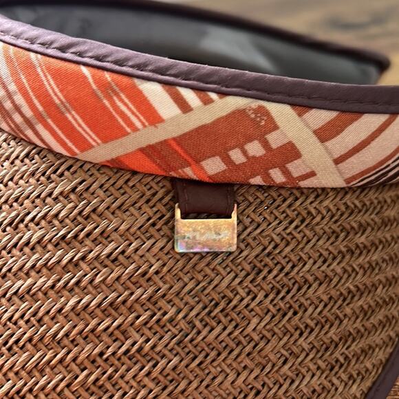 Lauf Brown & Orange Striped Straw Visor - Picture 2 of 9